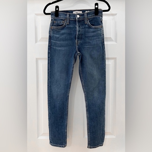 RE/DONE Originals 90s High Rise Ankle Crop in Mid 70s Blue sz 25 - Picture 5 of 9